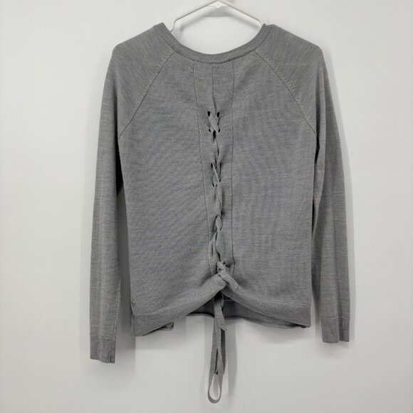 Lululemon Tied To You Sweater Size 4 Heathered Gray Wool Long Sleeve *Read* - Picture 2 of 8
